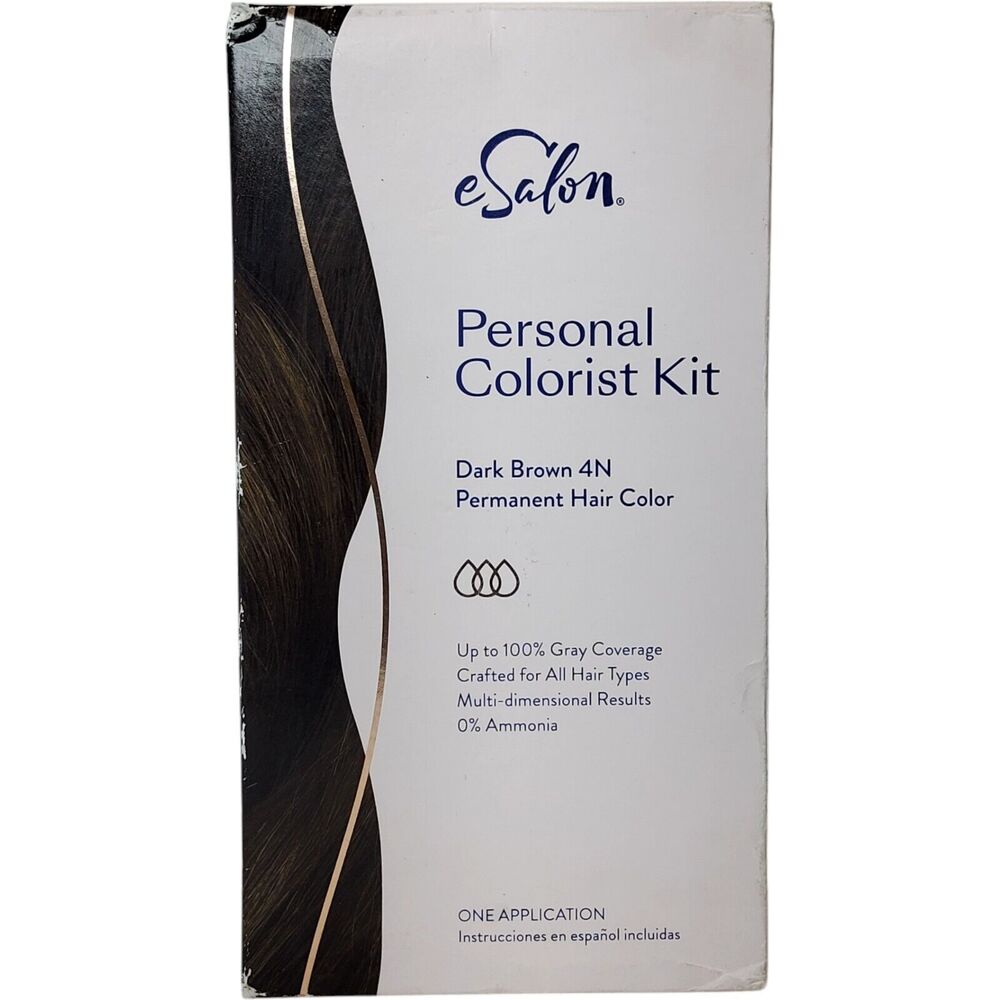 eSalon Personal Colorist Kit Dark Brown 4N Permanent Hair Color Dye